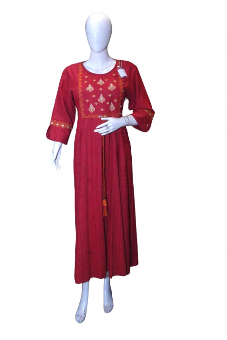 Maxi dress with hand Embroidery work