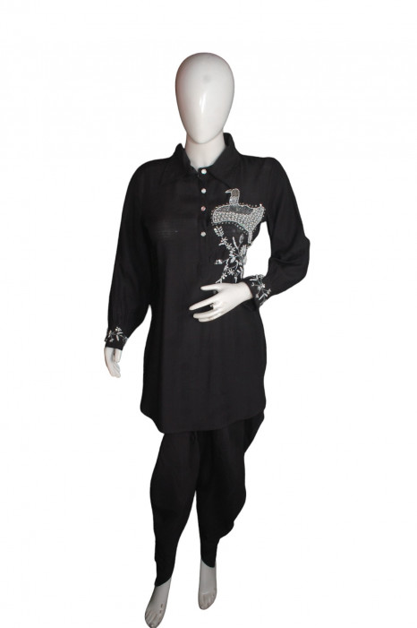 Hand work black Co-ord set