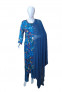 Blue Chinon Suit with chiffon dupatta